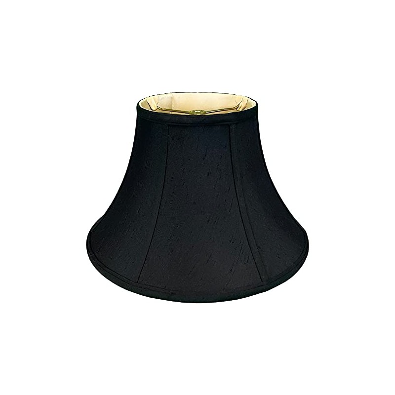 Royal Designs Shallow Bell Basic Lamp Shade, Black/Gold 8.5 x
