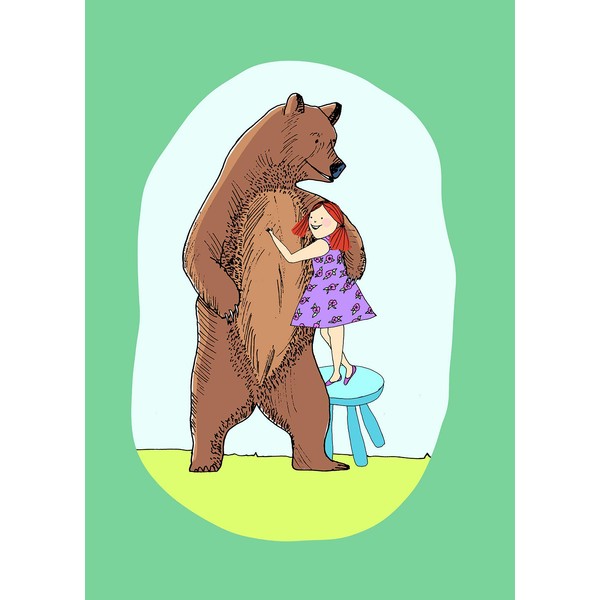 Komar Wall Picture Lili and Bear Poster Picture Living Room Bedroom Decoration Art Print Without Frame Available in 3 Sizes, , Colourful, 50 x 70 cm