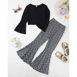 YOURUIKEY Girls 2 Piece Outfits Sweatsuits Twist Front Long Sleeve Sweatshirts and Camo Jogger Sets Fall Clothes