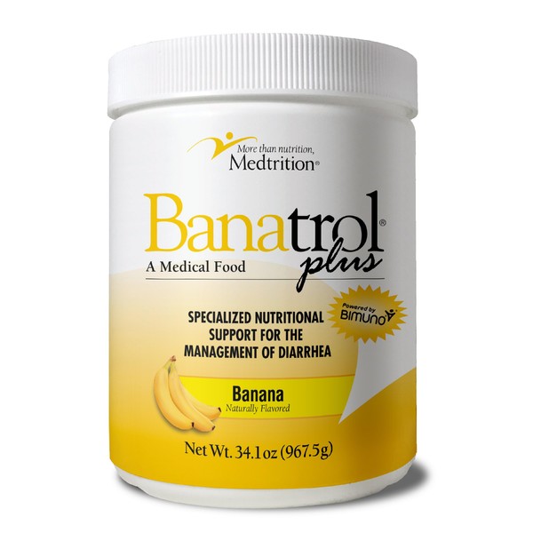 Banatrol® Natural Anti-Diarrheal with Prebiotics, Relief from Chronic Diarrhea, IBS, Recurring Diarrhea, Clinically Supported Medical Food, Non-Constipating, 90 Servings (Banana)