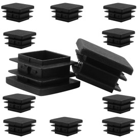 LifCratms 12 Pack 1-1/4 Inch (32mm) Square Plastic Plug, Square End Caps, Square Plastic End Caps Tubing Post End Cap for Square Tubing Post, Chairs and Furniture