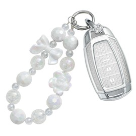 Pangpai Key Fob Cover for Hyundai Sonata Santa fe Tucson Smart Key TPU Keys Case Shell Protector with Keychain Lanyard Women Cute