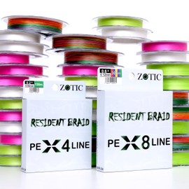Zotic Resident Braid PE X4/X8 4-Way / 8-Way Braided Fishing Line for Baitcaster and Spinning Rod, Professional Fishing Accessories, Predatory Fish, Fishing Tendon, 100 m 150 m 300 m (X4 Green, 150 m -