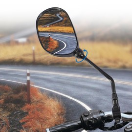 X AUTOHAUX Pair 4.8" ATV Motorcycle Rear View Side Mirrors Set Oval Shape Fits 7/8" Handlebar Mount Scooter Dirt Bike Snowmobile