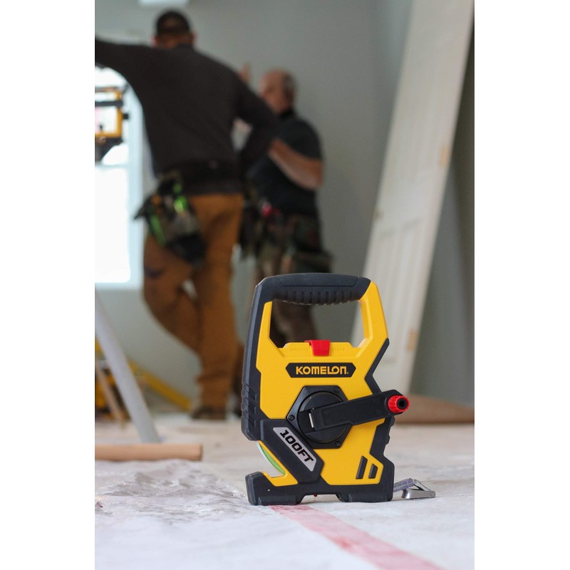 Komelon N9100 Open Reel Steel Tape Measure, 100-Feet, Yellow