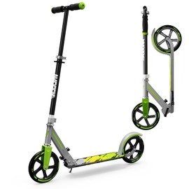 Scooter for Ages 6+ Kids, Teens & Adults – Adjustable Height, Foldable Design,Aluminium Frame,Large Wheels with Shock Absorption, Lightweight and Durable, Supports up to 221 lbs