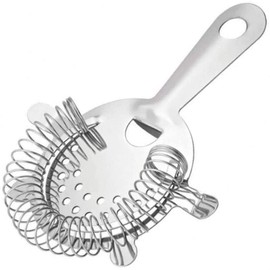 BarBits 4 Prong Cocktail Strainer - Professional Stainless Steel Hawthorne Strainer - Stainless Steel