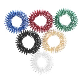 Ipetboom 6Pcs Finger Massage Rings Hand Fidget for and Acupressure Assortment Red Blue Green Silver Black for Adults