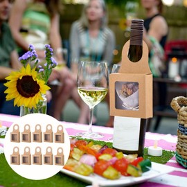 HomeSoGood 20Pcs Kraft Paper Wine Bottle Box with Transparent Window and Hanger Foldable Present Boxes for Candy Chocolate Holds Wine Bottles Decoration