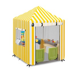 Outdoor Kids Playhouse Cover,Waterproof Cover Suitable for Step2 Playhouse.Yellow and White Striped Full Coverage Cover(56" W x 56" D x 60.2" H)