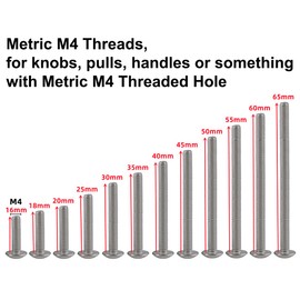Adiyer 40-Pack Metric M4 x 30mm Machine Screws for Cabinet Drawer Knob Pull Handle, 304 Stainless Steel, Truss Head Bolts, Phillips Drive