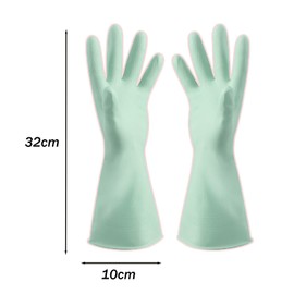 3 Pairs Reusable Cleaning Gloves, Medium Rubber Gloves, Dishwashing Gloves for Kitchen Cleaning, Household Duties (Medium, Green)