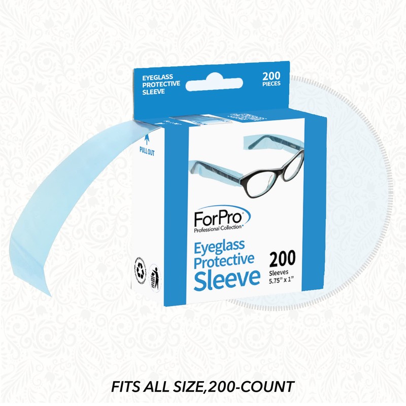 ForPro Professional Collection Eyeglass Protective Sleeves, Fits All Size Eyeglasses,
