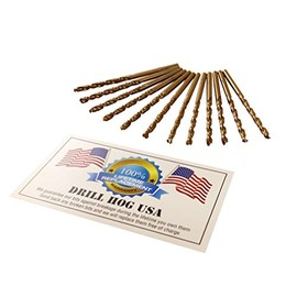 Drill Hog USA 1/8" Cobalt M42 Drill Bits 12 Pack