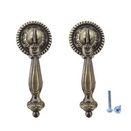 Honbay 2PCS Antique Style Bronze Metal Drawer Tear Drop Cabinet Decorative Pull Handle Knob