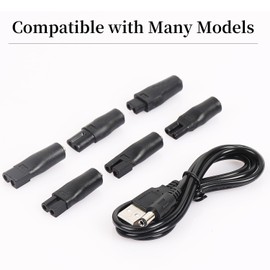 Universal Replacement 7PCS USB 5V Charger Cable, Compatible for Electric Hair Clippers, Beard Trimmers, Shavers, Beauty Instruments, Desk Lamps, Purifiers. (1)