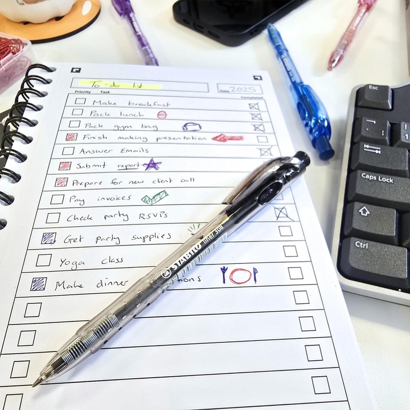 STABILO liner Retractable Ballpoint Pen Fine 0.7 mm Pens Pack