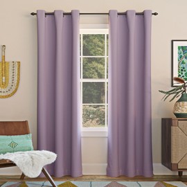 Sun Zero Easton Energy Saving Blackout Grommet Curtain Panel, Lavender, 40" W x 63" L (1 Panel)