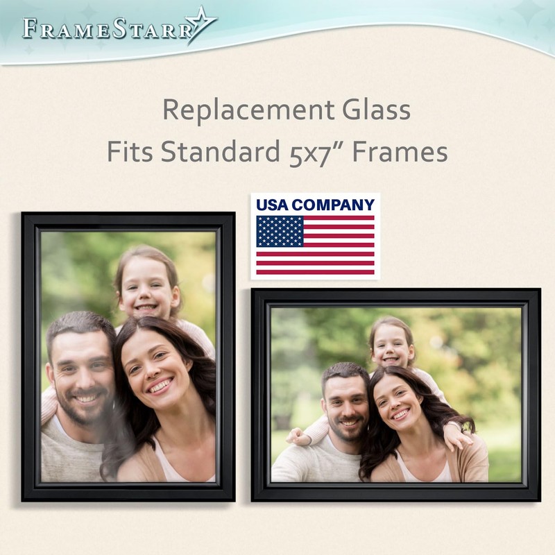 FrameStarr - 5x7 Glass - Crystal Clear, 2 Pack -