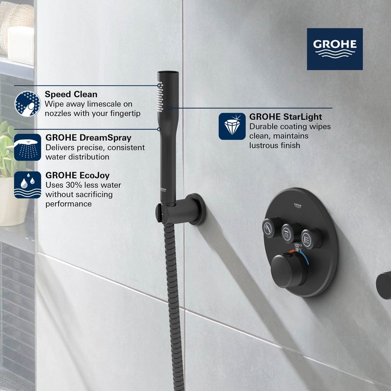 GROHE 264662430 Euphoria Cosmopolitan Stick Handshower, Black Matte