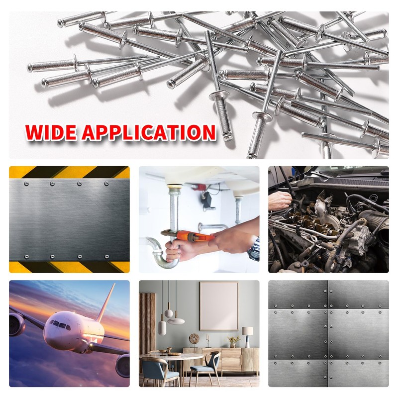 YIXISI 90 PCS M4x16 mm Dome Blind Rivet, Metal Rivets
