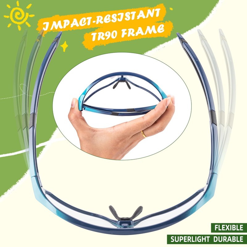 ROCKBROS Photochromic Sports Sunglasses Kids SunglassesFor Boys Girls Children Youth