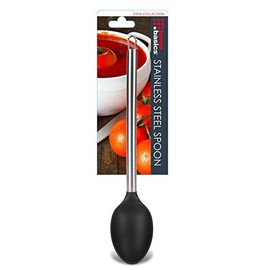 Home Basics Spoon Stainless Steel Vista Collection Kitchen Tools, Black