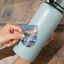 Die Cut Sticker Convict Lake, California Scene, Contour Vinyl Sticker 3 to 6 inches, (Waterproof Decal for Cars, Water Bottles, Laptops, Coolers), Large