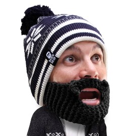Beard Head Stubble Bumper Beard Beanie - Original Handmade Knit Hat and Removable Beard