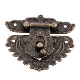 Mgoodoo 1 x Hasp Vintage Antique Clasps, Bronze Iron Design, Furniture Clasps, Fittings for Padlock Locks on Chests Boxes Sliders 68 x 58 mm
