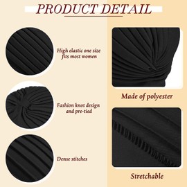 Carnavalife Pleated Headpiece Turban Cap India Sun Hat Arabic Festival Vintage Plain Unisex, multi-coloured