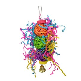 POPETPOP 4piezas Juguete Colgante para Periquitos y De Balones De Rattan para Morder Diversión y Ejercicio El Hábitat Aves