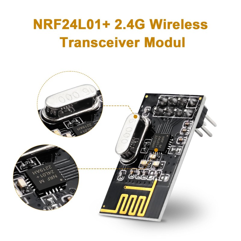 Pack of 6 NRF24L01+ 2.4G Wireless Transceiver Module, QIQIAZI NRF24L01
