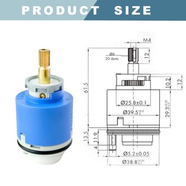 For Kerox PBR 40 Faucet Cartridge, Replacement Cartridge Compatible with La Torre, Cascade & Nobili, Single Lever Shower Tub Repair, Tub Faucet Cartridges, Kitchen & Bathroom Faucet Cartridge