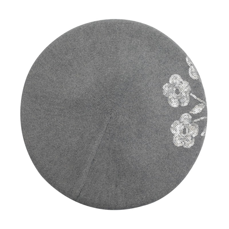 ZLYC Womens Reversible Cashmere Beret Hat Double Layers French Beret(Sequin