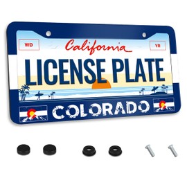 Colorado Bottom Flag License Plate Frame State Flag Stainless Steel License Plate Frame for Car Decorative Parts License Plate for Standard Us Canada License Plate Holder Unisex 12x6