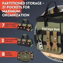 Veitorld Tool Bag for Men Heavy Duty, 15 Inch Portable Tool Box Organizer, Toolbox Organization with Shoulder Strap for Electrician Mechanic Plumber Carpenter, Gifts for Men Dad Husband Him