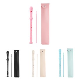 Lvkjafaz Recorder Instrument for Beginner Kids Adults,8-Hole Soprano Descant Recorder Music Flute with with Cleaning Rod & Leather Case For School Student Home Entertainment(2-Pink)