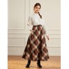 Women Long Plaid Skirt High Waist A Line Maxi Tartan