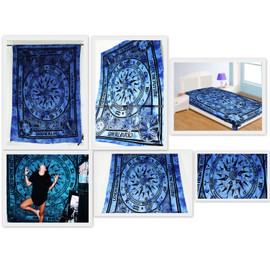 Wall Tapestries, Indian, Handmade, 100 % Cotton, Black & White Elephant Print