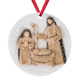 3D Nativity Scene Ornament - Birth of Jesus Ornaments for Holy Family Statue - Religious Gifts for Christian Women, Men, Family, Friend, Neighbor, Coworker, Teacher