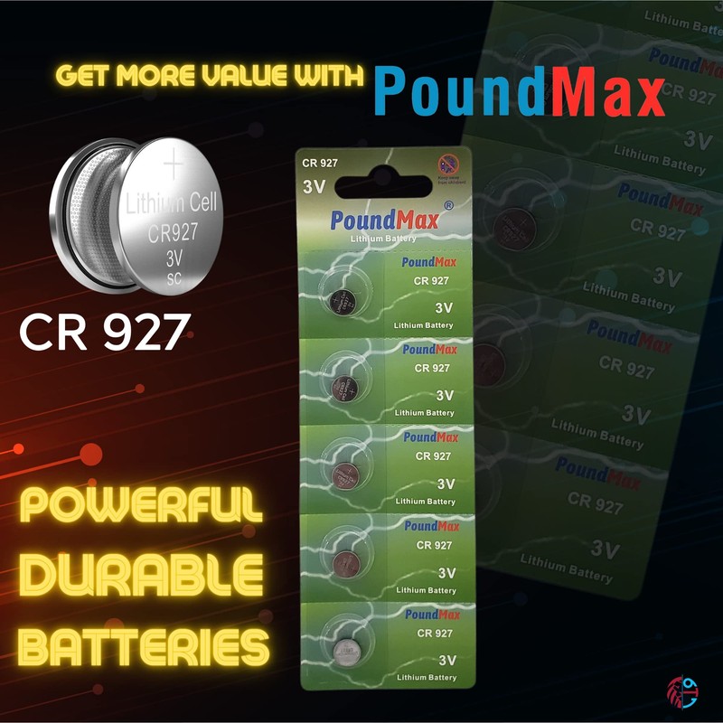 PoundMax CR 927 Batteries 3v Lithium Button Cell Battery Combo