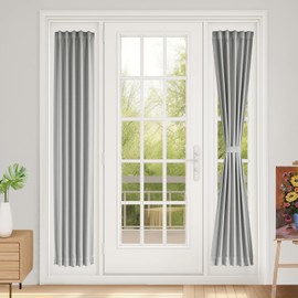 Vatge Sidelight Curtains for Front Door Privacy, 12 Inch Wide Narrow Window Curtains for Side Door, 1 Panel, W12 x L72, Silver Grey