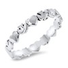 Eternity Heart Dove Christian Stackable Ring 925 Sterling Silver Band