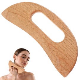 Body Gua Sha Tool, Wooden Cellulite Massager Natural Wooden Handle Gua Sha Board Lymphatic Drainage Massager for Anti Cellulite Relieve Muscle Fatigue (1Pcs)