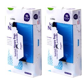 Scented Nappy Bag with Carry Handles, Baby Disposable Nappy Bags, Scented Nappy Bags, Scented Disposable Nappy Bags, Refill Film for Nappy Pails, Odour-Proof, Litter Loose Refill Bag