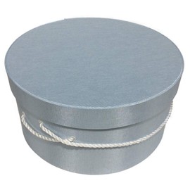 Sarah's Hat Boxes Classic Light Blue Hat Box – 14.75" x 7.5" (Dia. x Ht.) Handmade in USA – Odorless Non-Toxic Adhesive, Cording Handle – Premium Storage for Hats & Accessories