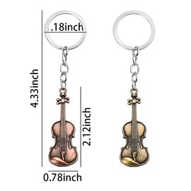 Violin Keychain Music Keychains for Men Women Musical Instruments Keychain Violin Gifts for Girls Boys