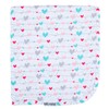 Lars & Lola Cotton Swaddle Blanket, Connected Hearts, Soft Baby