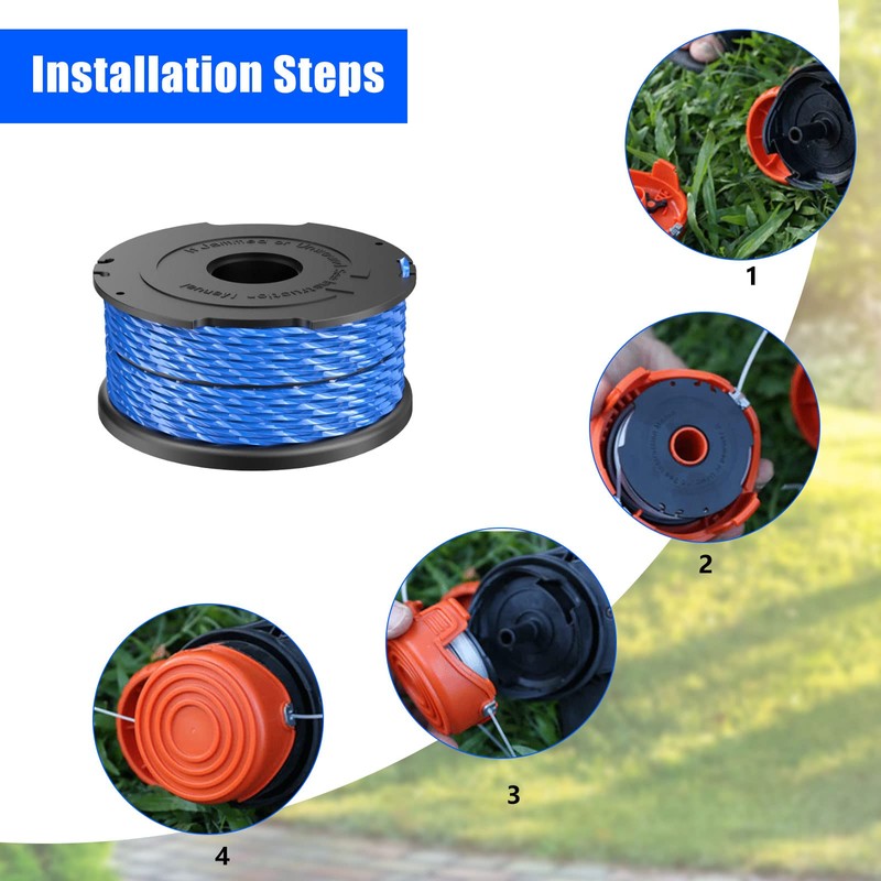 Line String Trimmer Replacement Spools, 1.65mm 12.2m Spool lines Compatible